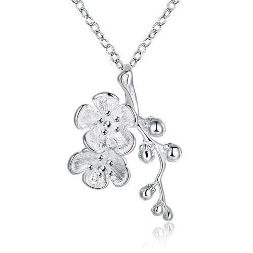 New 925 Sterling silver filled Ladies cherry blossom pendant with FREE chain included