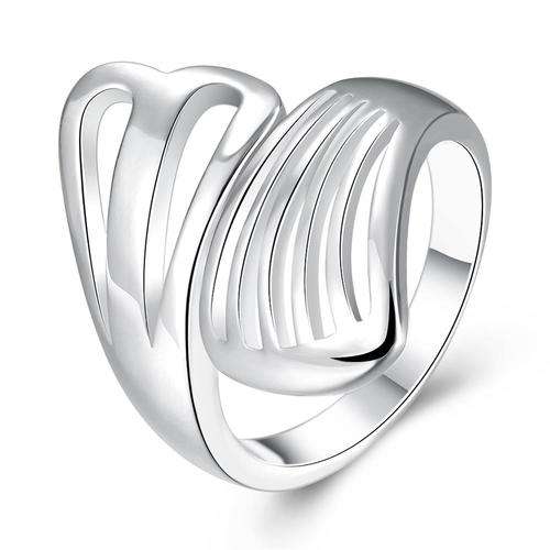 Chunky 925 Sterling Silver filled Ladies wave design ring