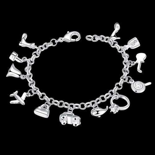 *Local Stock*, New 925 sterling silver filled charm bracelet with FREE CHARMS