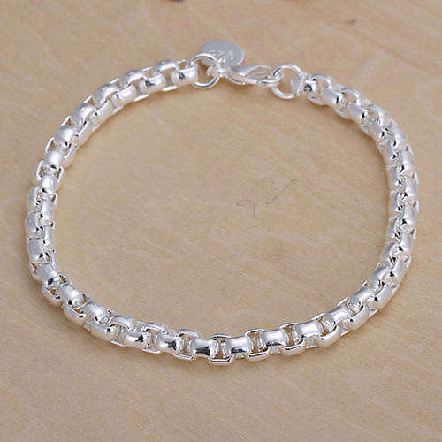 925 Sterling silver filled plain oval link design bracelet with option to add matching Necklace
