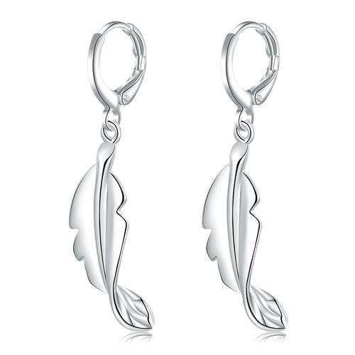 925 Sterling silver filled Ladies dainty Feather design earrings