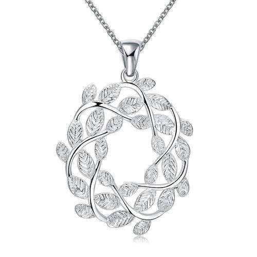 New 925 Sterling silver filled Branch and leaf infinity pendant with FREE chain included