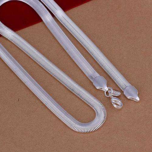 New 925 Sterling silver filled Snake design necklace, 6mm wide - 45cm