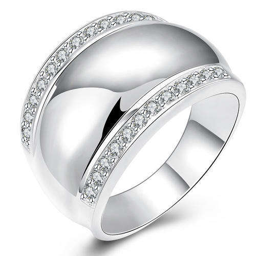 925 Sterling silver filled Chunky Ladies ring adorned with AAA Genuine Austrian crystals