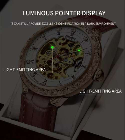 SA Fashion Master Piece: Genuine Leather Handwinding Automatic Mechanical Movement Watch