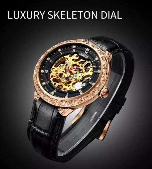 SA Fashion Master Piece: Genuine Leather Handwinding Automatic Mechanical Movement Watch