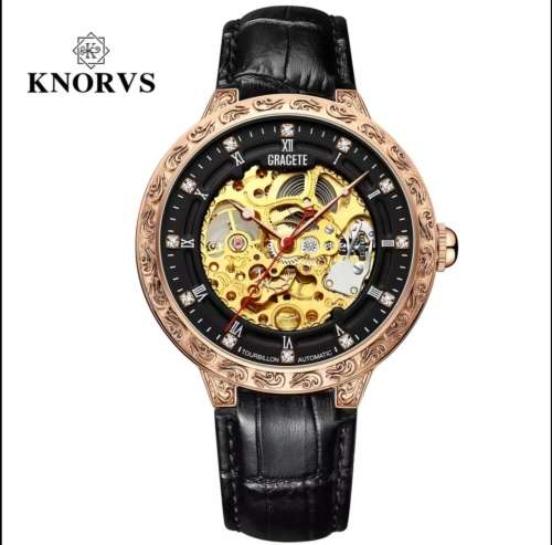 SA Fashion Master Piece: Genuine Leather Handwinding Automatic Mechanical Movement Watch