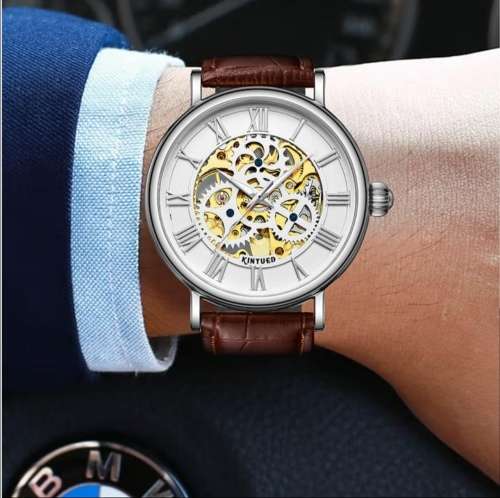 SA Fashion Master Piece: Genuine Leather Handwinding Automatic Mechanical Movement Watch