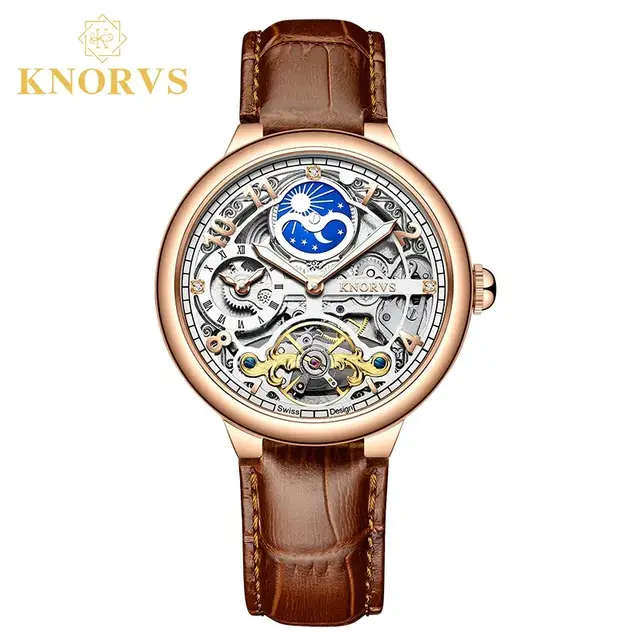 SA Fashion Master Pieces: Genuine Leather Handwinding Automatic Mechanical Movement Watch