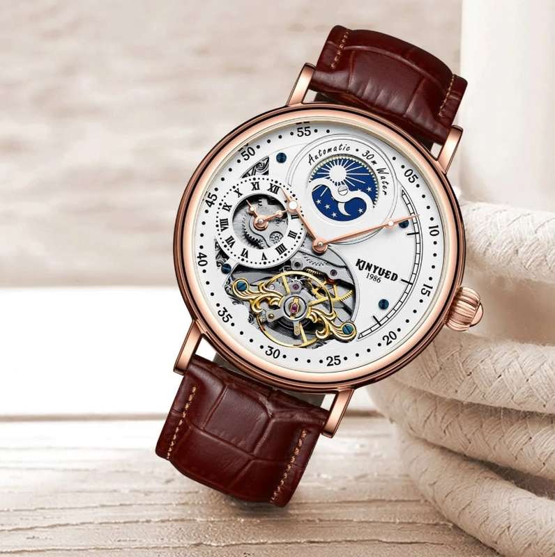 SA Fashion Master Pieces: Genuine Leather Handwinding Automatic Mechanical Movement Watch