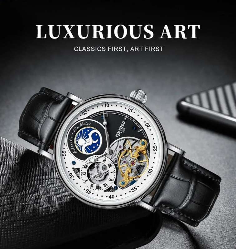 SA Fashion Master Pieces: Genuine Leather Handwinding Automatic Mechanical Movement Watch