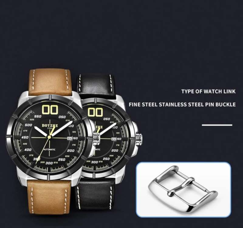 SA Fashion Master Pieces: Genuine Leather Handwinding Automatic Mechanical Movement Watch