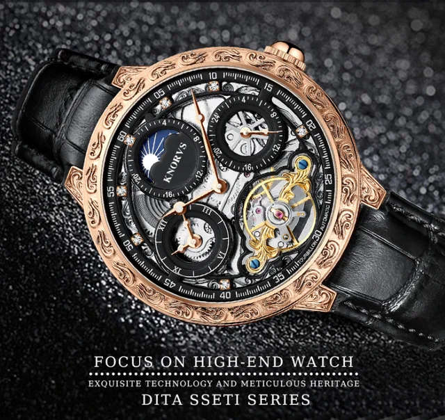 SA Fashion Master Pieces: Genuine Leather Handwinding Automatic Mechanical Movement Watch
