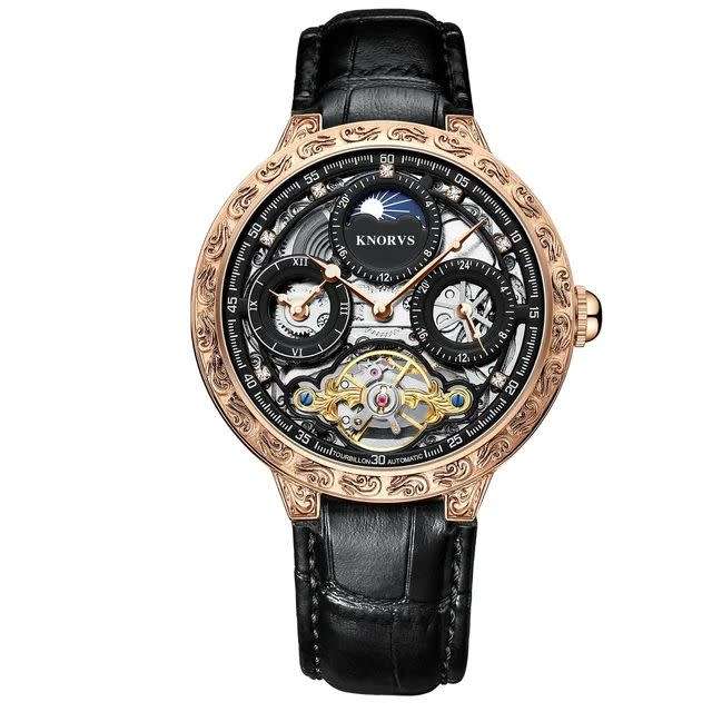 SA Fashion Master Pieces: Genuine Leather Handwinding Automatic Mechanical Movement Watch