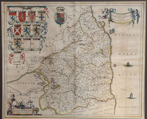 Comitatus Northumbria Northumberland England -  Joannes Blaeu 1645-1648 Ref. MP-3