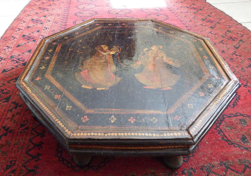 Antique hand painted Gujarat Takhat, Indian Low Coffee Table, C.1850 Ref.W.17