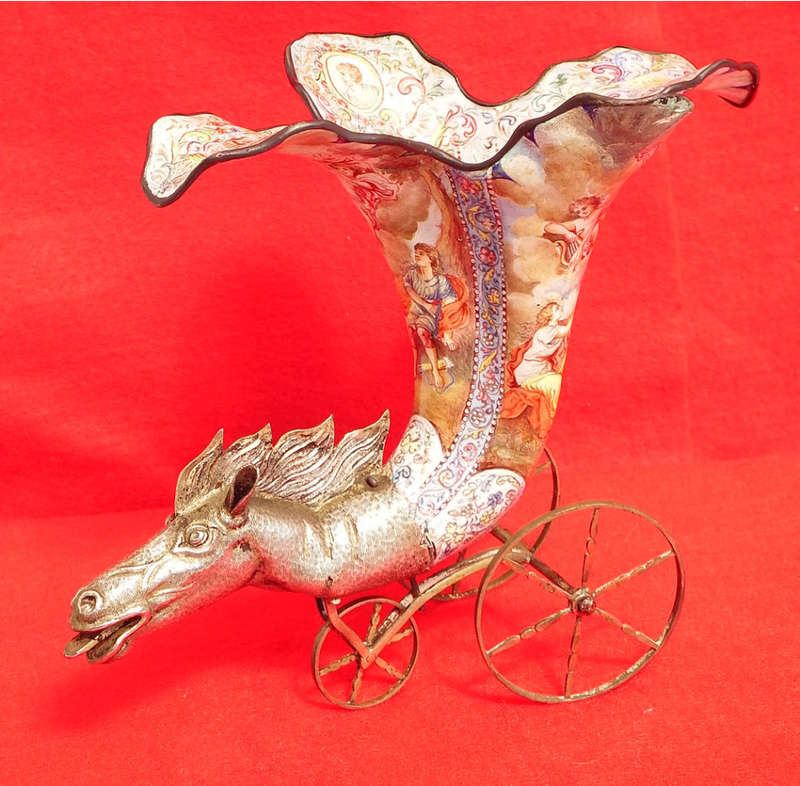 A Viennese Gilt-Silver and Enamel Cornucopia Mark of Rudolf Linke, Vienna, Circa 1880-1890 Ref. OR11