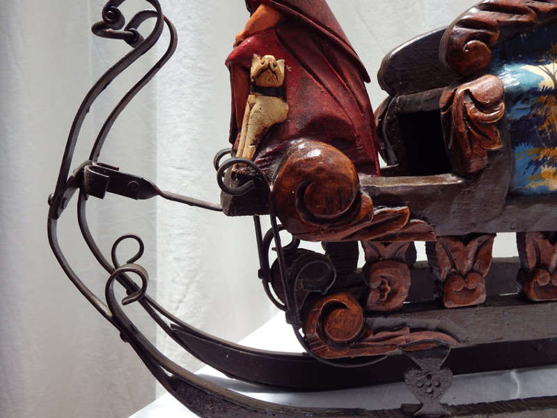Child`s wooden and metal toy doll sledge, Circa 1850-1880 Ref. W-20