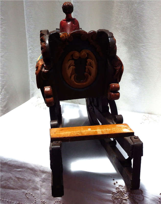 Child`s wooden and metal toy doll sledge, Circa 1850-1880 Ref. W-20