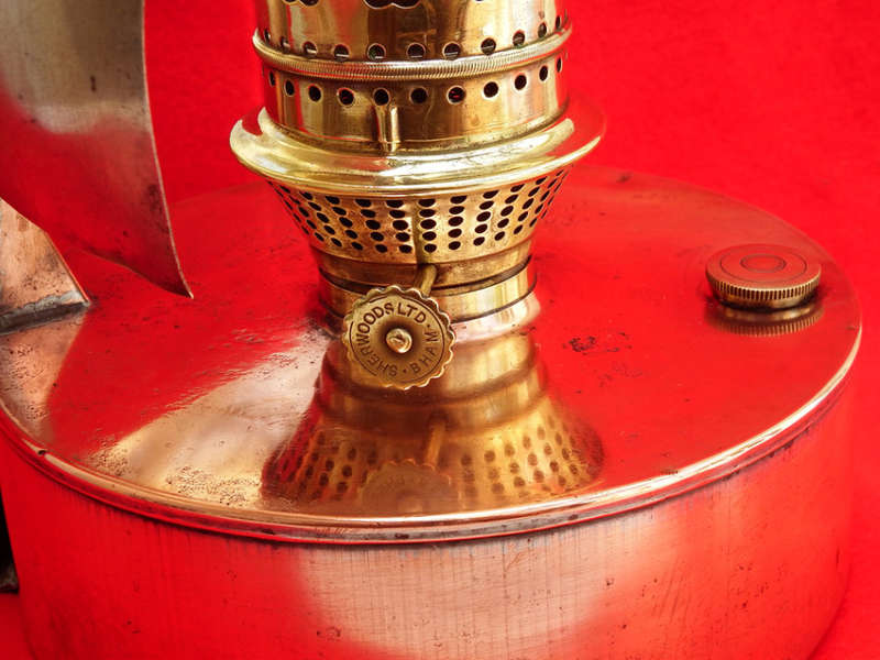 Vintage 'Sherwoods Ltd. Birmingham" Copper and Brass Oil Lamp Circa 1904-1919 Ref. MA-15