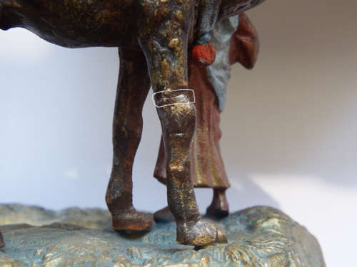 Magnificent antique camel inkwell Austrian cold painted spelter c.1900 Ref. MA8