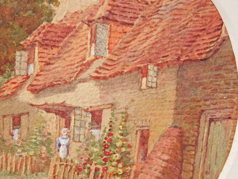 Original water colour `Woman outside a Country Homestead` R.W.Fielder Ref. AR15