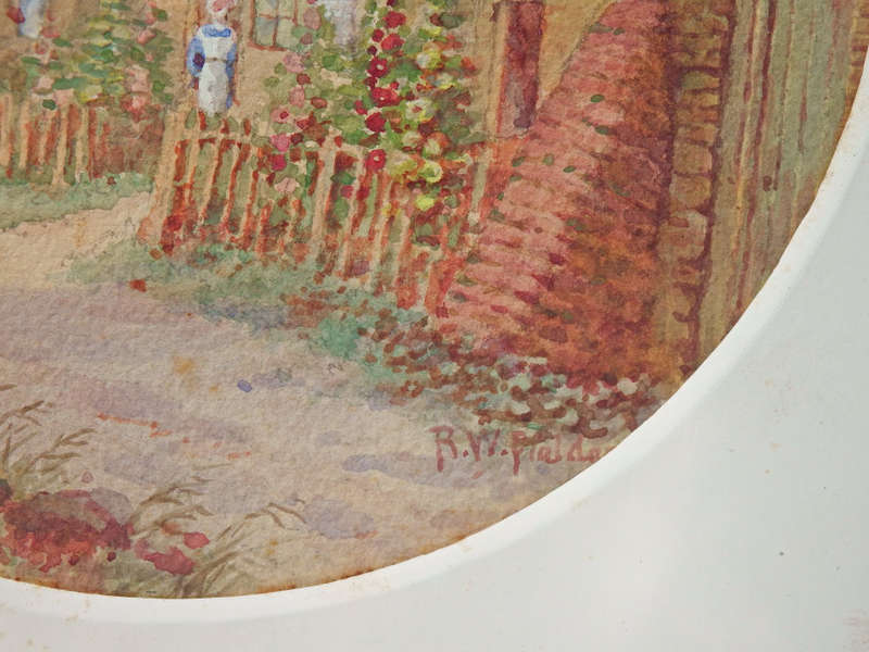 Original water colour `Woman outside a Country Homestead` R.W.Fielder Ref. AR15