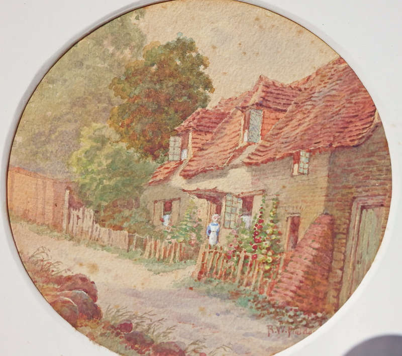 Original water colour `Woman outside a Country Homestead` R.W.Fielder Ref. AR15