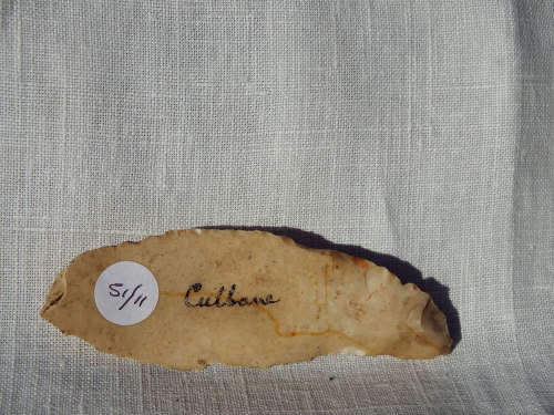 Mesolithic/Neolithic Flint blade, sickle shaped 11,600  4000 years BCE -Ref. # SI/11