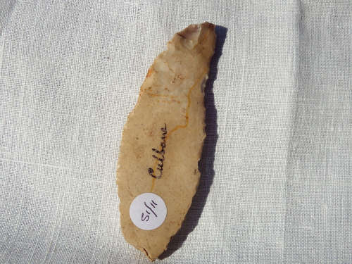 Mesolithic/Neolithic Flint blade, sickle shaped 11,600  4000 years BCE -Ref. # SI/11