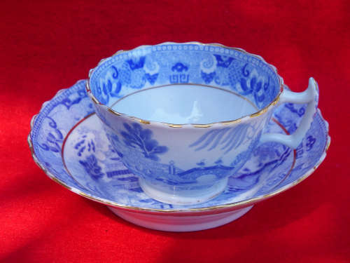 Antique Georgian  porcelain Chinoiserie teacup and saucer Circa 1810-1820 Ref. C-92