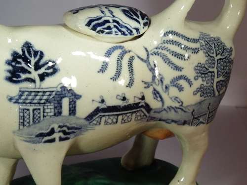 Antique Staffordshire  Ceramic Cow Creamer Ref. J-28