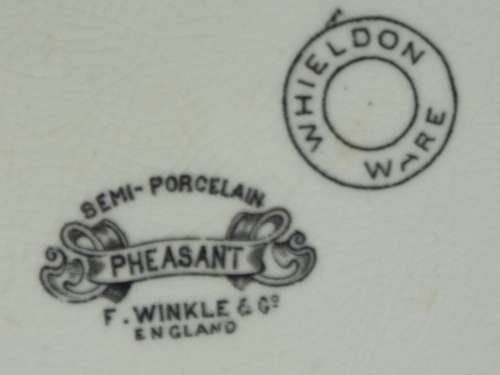 Semi-Porcelain 1908  1911 Pheasant dinner plate Ref: P-83