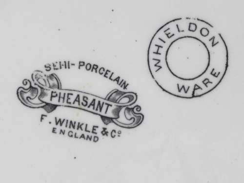 Semi-Porcelain 1908  1911 Pheasant dinner plate Ref: P-86