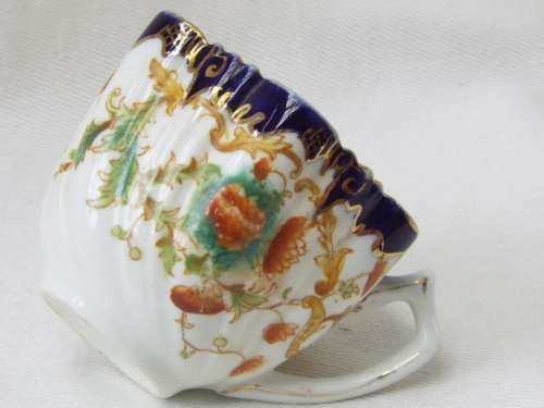 Antique gilded porcelain transfer ware and hand embellished Cup and Saucer Ref. C-104