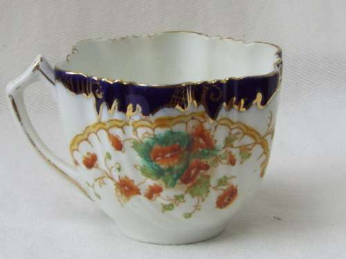 Antique gilded porcelain transfer ware and hand embellished Cup and Saucer Ref. C-104