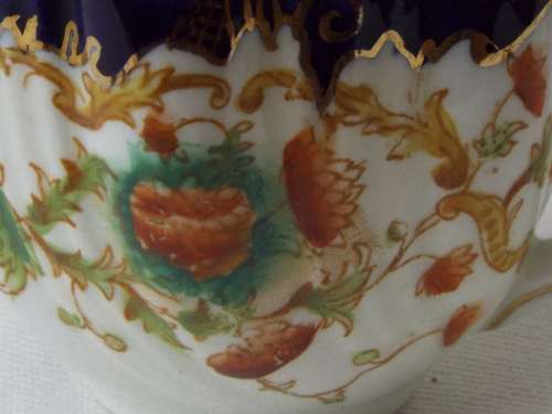 Antique gilded porcelain transfer ware and hand embellished Cup and Saucer Ref. C-104