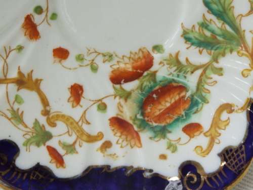 Antique  gilded porcelain transfer ware and hand embellished Cup and Saucer Ref. C-105