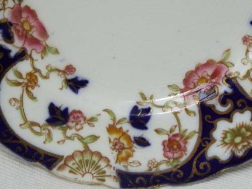 Antique gilded porcelain transfer ware and hand embellished Cake Plate Ref. P-81
