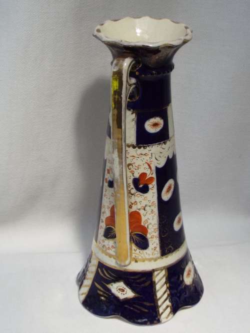 Antique Gaudy Welsh earthenware ceramic Trumpet Vase. C 1840-1880. Ref. OR-44