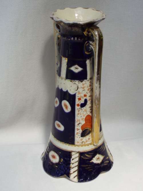 Antique Gaudy Welsh earthenware ceramic Trumpet Vase. C 1840-1880. Ref. OR-44