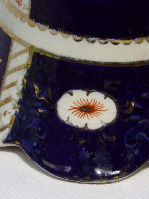 Antique Gaudy Welsh earthenware ceramic Trumpet Vase. C 1840-1880. Ref. OR-44