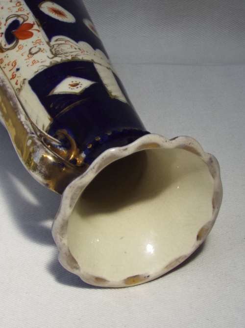 Antique Gaudy Welsh earthenware ceramic Trumpet Vase. C 1840-1880. Ref. OR-44