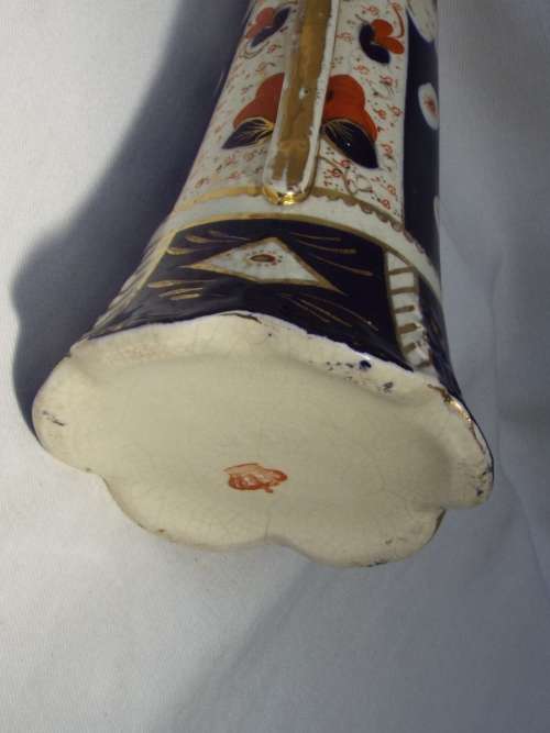 Antique Gaudy Welsh earthenware ceramic Trumpet Vase. C 1840-1880. Ref. OR-44