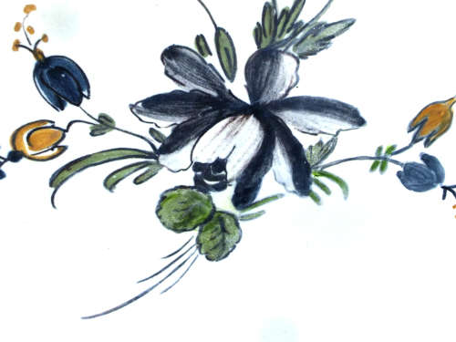 A pair of French provincial faience Botanical plates. 19thCentury. Ref. P/99A+99B