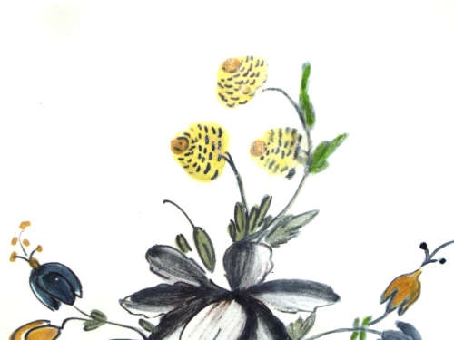 A pair of French provincial faience Botanical plates. 19thCentury. Ref. P/99A+99B