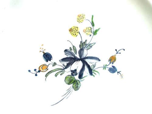 A pair of French provincial faience Botanical plates. 19thCentury. Ref. P/99A+99B