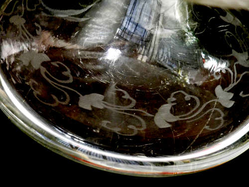 Antique Georgian Engraved hand blown Glass Compote/Centre piece. Ref.GL/9