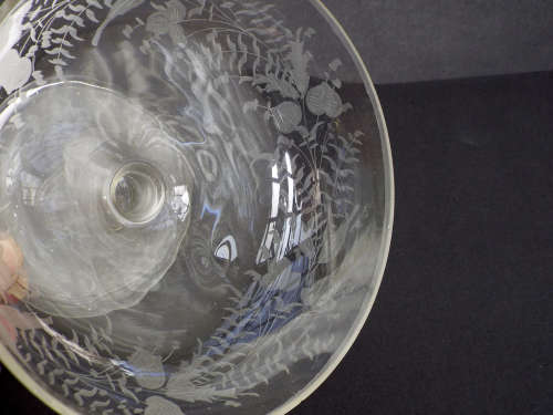 Antique Georgian Engraved hand blown Glass Compote/Centre piece. Ref.GL/9