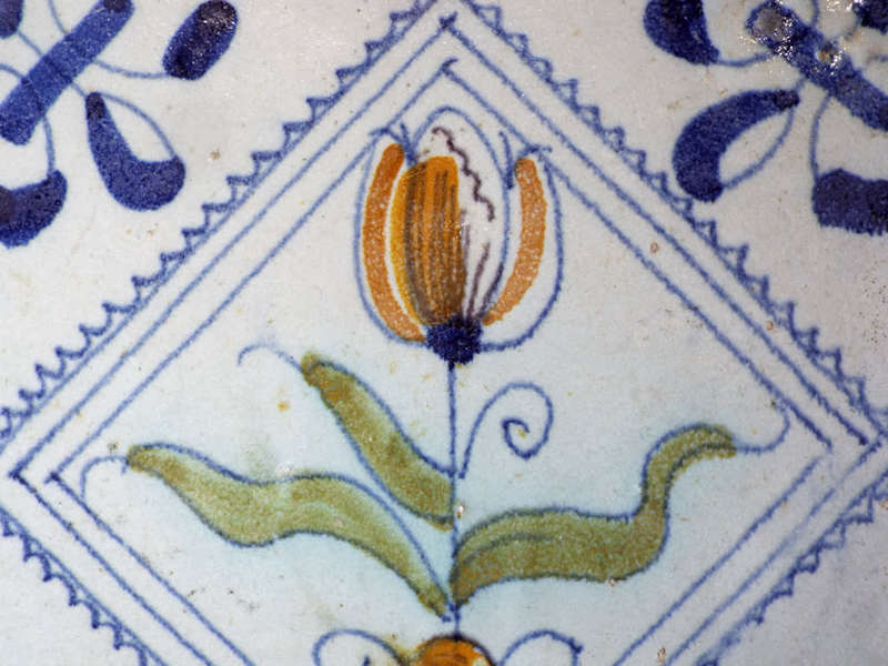 polychrome Dutch Delft Tile circa 1630-1650 Ref. CL-19